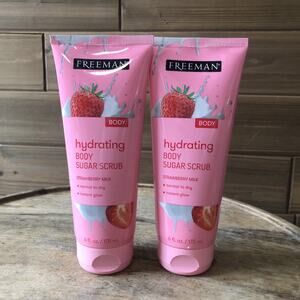 (2) Freeman Hydrating Body Sugar Scrub STRAWBERRY MILK 6 fl. oz. (Each)